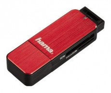 Hama USB 3.0 kártyaolvasó SD/microSD, vörös - 123902 Memória kártya / Pendrive - Kártya olvasó - 287345