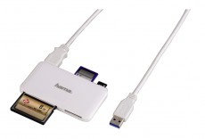 Hama USB 3.0 Slim multi kártyaolvasó, fehér - 114836 Memória kártya / Pendrive - Kártya olvasó - 275025
