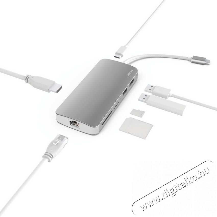 Hama 7IN1 dokkoló adapter (135760) Iroda és számítástechnika - Notebook kiegészítő - USB hub / elosztó - 342098