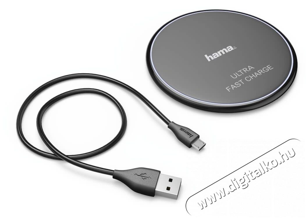 Hama vezeték nélküli gyors töltő (178270) - fekete Mobil / Kommunikáció / Smart - Mobiltelefon kiegészítő / tok - Hálózati-, autós töltő - 335594