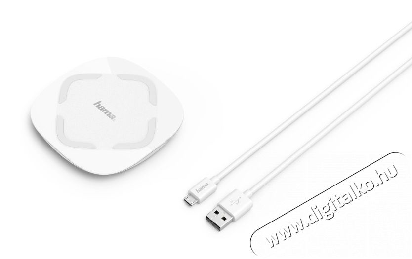 Hama QI-FC10C indukciós töltő 2A - fehér (178976) Mobil / Kommunikáció / Smart - Mobiltelefon kiegészítő / tok - Hálózati-, autós töltő - 350544