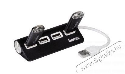 Hama Buspow USB 2.0 HUB, fekete - 12177 Iroda és számítástechnika - Notebook kiegészítő - USB hub / elosztó - 288191