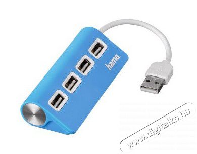 Hama Buspow USB 2.0 HUB, kék - 12179 Iroda és számítástechnika - Notebook kiegészítő - USB hub / elosztó - 288192