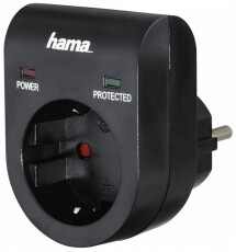 Hama hálózati túlfeszültség védő adapter (108878) - fekete Háztartás / Otthon / Kültér - Világítás / elektromosság - Hálózati elosztó / hosszabbító / adapter - 315365