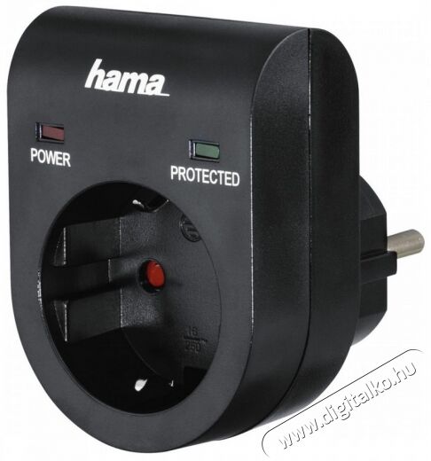 Hama hálózati túlfeszültség védő adapter (108878) - fekete Háztartás / Otthon / Kültér - Világítás / elektromosság - Hálózati elosztó / hosszabbító / adapter - 315365