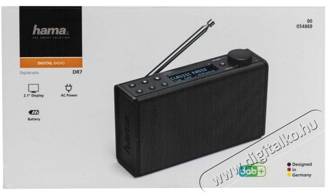 Hama DIGITÁLISRÁDIÓ DR7 DAB/DAB+/FM (HORDOZHATÓ,ELEMES) Audio-Video / Hifi / Multimédia - Rádió / órás rádió - Hordozható, zseb-, táska rádió - 345263