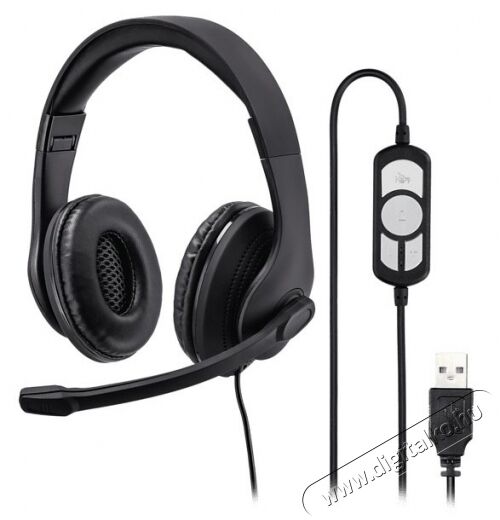 Hama USB-300 fejhallgató headset - 139924 Audio-Video / Hifi / Multimédia - Fül és Fejhallgatók - Fejhallgató mikrofonnal / headset - 360491