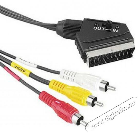 Hama Scart-3RCA összekötő kábel 1,5m - 43178 Tv kiegészítők - Kábel / csatlakozó - Scart-RCA kábel - 293587