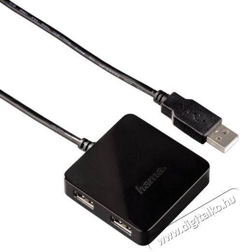 Hama Buspowered USB HUB 2.0, fekete - 12131 Iroda és számítástechnika - Notebook kiegészítő - USB hub / elosztó - 279297