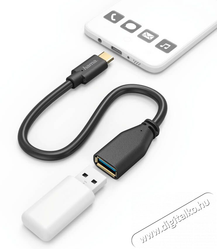 Hama USB-A - USB-C OTG Adapter 0.15m (178258) Mobil / Kommunikáció / Smart - Mobiltelefon kiegészítő / tok - Kábel / átalakító - 335592