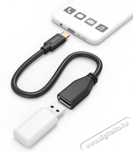 Hama USB-A - USB-C OTG Adapter 0.15m (178258) Mobil / Kommunikáció / Smart - Mobiltelefon kiegészítő / tok - Kábel / átalakító - 335592