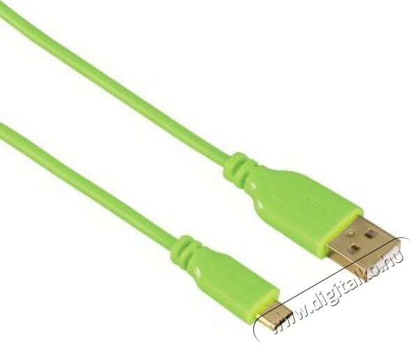 Hama Flexi-Slim micro USB adatkábel 0,75m, zöld - 135702 Fotó-Videó kiegészítők - Kábel - USB kábel - 288251