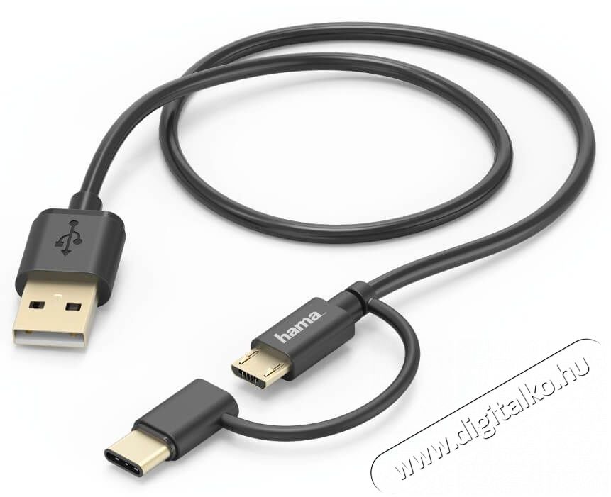 Hama Adatkábel Micro USB/USB TYPE-C 2in1 (178327) Mobil / Kommunikáció / Smart - Mobiltelefon kiegészítő / tok - Kábel / átalakító - 335507