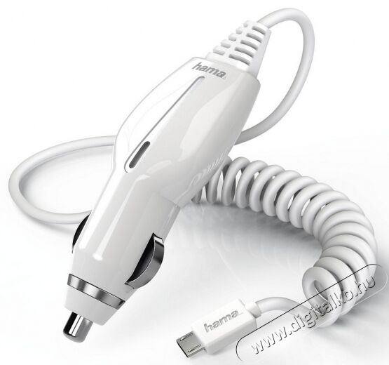Hama Micro USB autós töltő 1A (173612) - fehér Mobil / Kommunikáció / Smart - Mobiltelefon kiegészítő / tok - Hálózati-, autós töltő - 315327