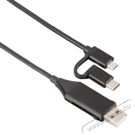 Hama 4in1 USB apa - USB-C + MicroUSB +OTG Adat és töltőkábel 1m - fekete (135745) Mobil / Kommunikáció / Smart - Mobiltelefon kiegészítő / tok - Kábel / átalakító - 344851