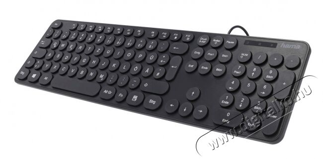Hama KC-500 Retro USB billentyűzet (182674) - fekete Mobil / Kommunikáció / Smart - Tablet / E-book kiegészítő, tok - Billentyűzet - 351260