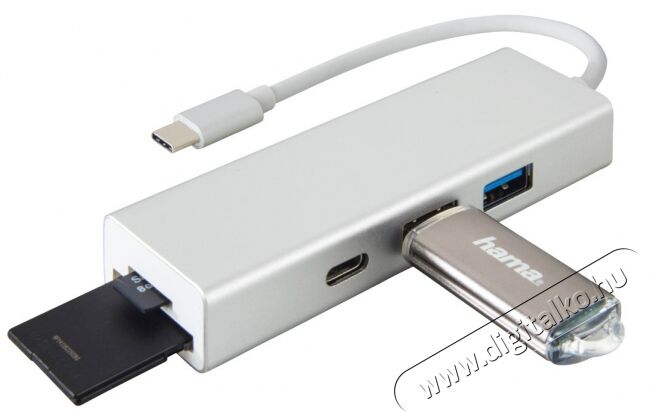 Hama USB 3.1 TYPE-C HUB (2 USB-A, 1 USB TYPE-C)+ kártyaolvasó - 135759 Iroda és számítástechnika - Notebook kiegészítő - USB hub / elosztó - 361936