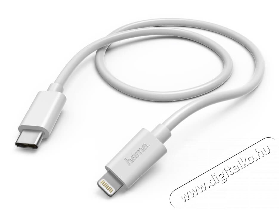 Hama USB-C Lightning adatkábel (183295) - fehér Mobil / Kommunikáció / Smart - Mobiltelefon kiegészítő / tok - Kábel / átalakító - 347640
