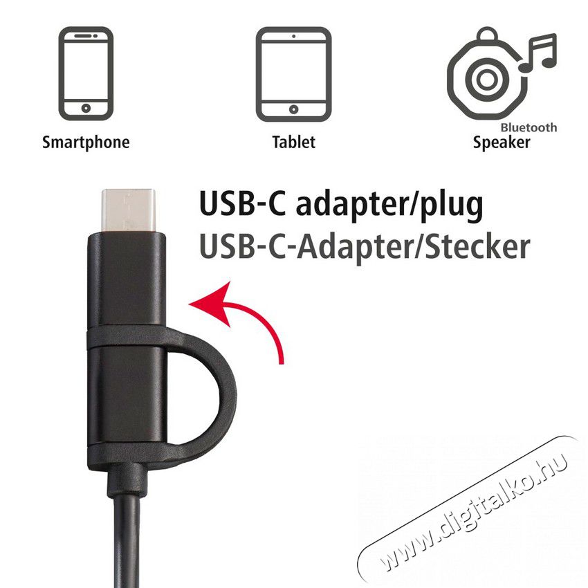 Hama 4in1 USB apa - USB-C + MicroUSB +OTG Adat és töltőkábel 1m - fekete (135745) Mobil / Kommunikáció / Smart - Mobiltelefon kiegészítő / tok - Kábel / átalakító - 344851
