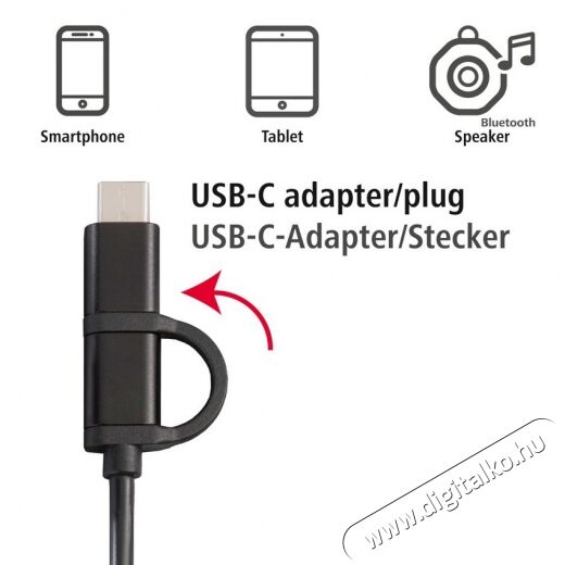 Hama 4in1 USB apa - USB-C + MicroUSB +OTG Adat és töltőkábel 1m - fekete (135745) Mobil / Kommunikáció / Smart - Mobiltelefon kiegészítő / tok - Kábel / átalakító - 344851