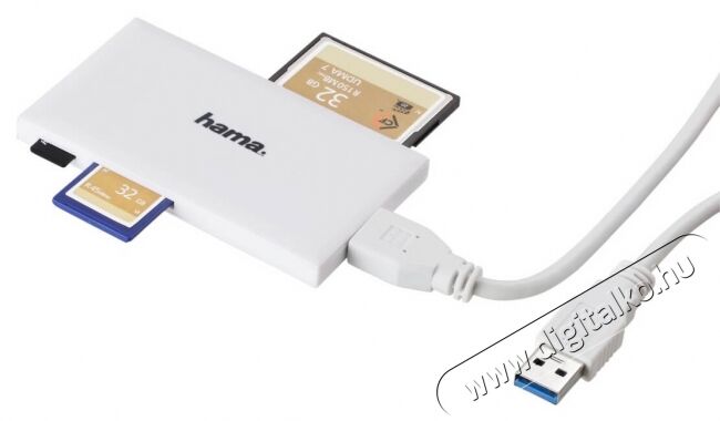 Hama USB 3.0 SUPERSPEED SLIM MULTI KÁRTYAOLVASÓ, FEHÉR,ÚJ - 181017 Memória kártya / Pendrive - Kártya olvasó - 342280