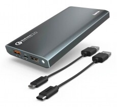 Hama PREMIUM ALU Power Bank 12000mAh (178907) - antracit szürke Mobil / Kommunikáció / Smart - Powerbank / Külső akkumulátor és töltő - 335587