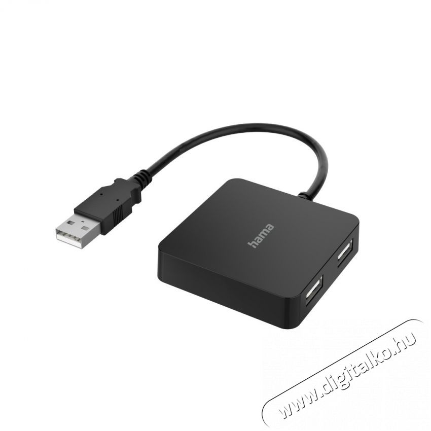 Hama USB 2.0 HUB Buspowered 1:4 V2 USB elosztó - fekete (200121) Iroda és számítástechnika - Számítógép tartozék - USB kábel - 372430