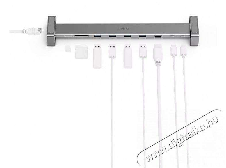 Hama USB dokkoló adapter 9 csatlakozóval (200103) Iroda és számítástechnika - Notebook kiegészítő - USB hub / elosztó - 372433