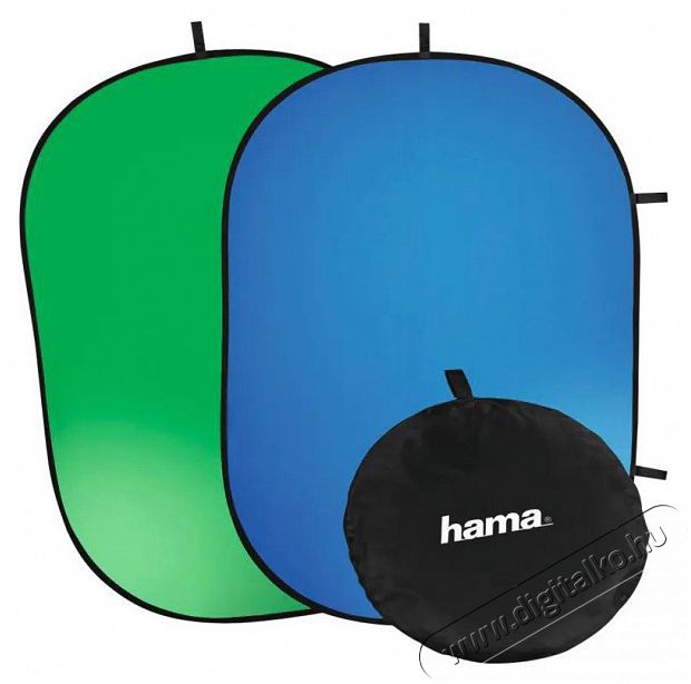 Hama 21570 összecsukható háttér - zöld/kék Fotó-Videó kiegészítők - Háttér - Vászon háttér - 374657