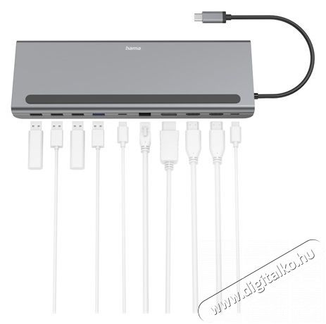 Hama 200100 USB 3.2 TYPE-C, 10IN1 dokkoló adapter Iroda és számítástechnika - Notebook kiegészítő - USB hub / elosztó - 374670