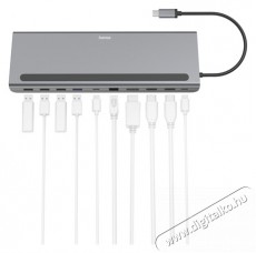 Hama 200100 USB 3.2 TYPE-C, 10IN1 dokkoló adapter Iroda és számítástechnika - Notebook kiegészítő - USB hub / elosztó - 374670