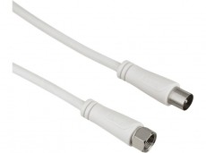 Hama 122433 ST antennakábel F-KOAX, 90dB,3,0M - fehér Tv kiegészítők - Kábel / csatlakozó - Koax antenna kábel - 378502