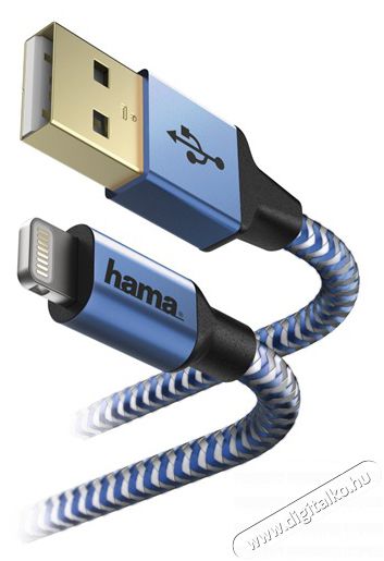 Hama 178300 Reflective 1,5m Lightning adatkábel - kék Mobil / Kommunikáció / Smart - Mobiltelefon kiegészítő / tok - Hálózati-, autós töltő - 379826