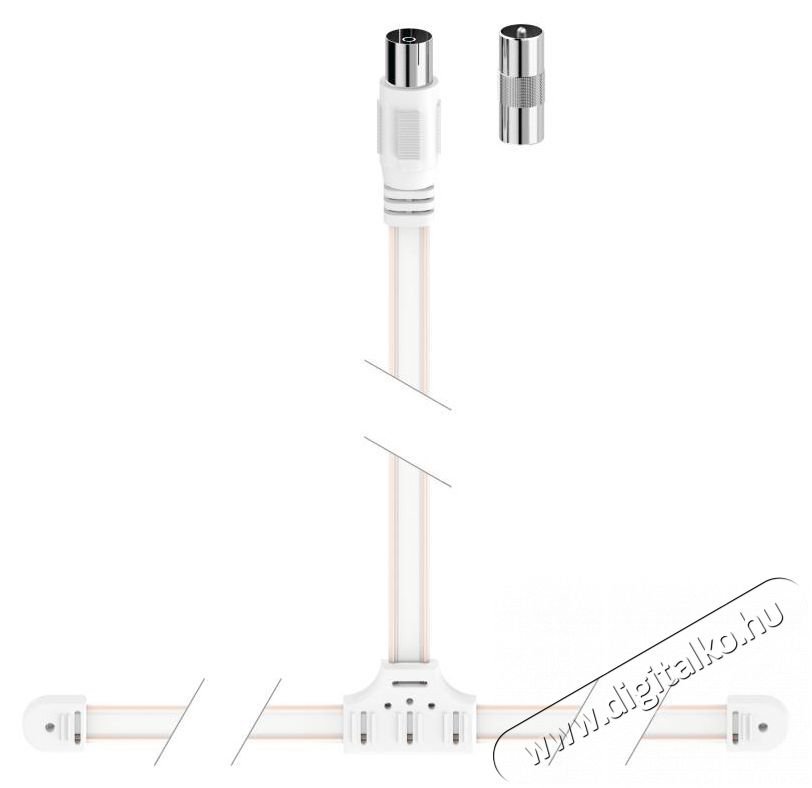 Hama 205218 FIC 1,5m FM antenna kábel - fehér Tv kiegészítők - Kábel / csatlakozó - Koax antenna kábel - 379869