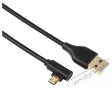 Hama USB 2.0 - micro USB 1m derékszögű adatkábel - fekete Tv kiegészítők - Kábel / csatlakozó - Csatlakozó / elosztó / átalakító - 380101