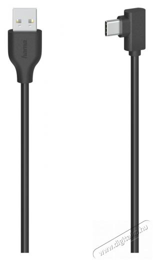 Hama USB 2.0 Type-C - USB A 0,75m derékszögű adatkábel - fekete Tv kiegészítők - Kábel / csatlakozó - Csatlakozó / elosztó / átalakító - 380102