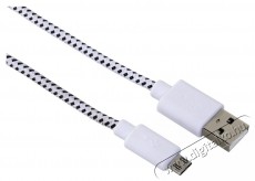 Hama micro USB - USB A 1m fehér szövet adatkábel Iroda és számítástechnika - Egyéb számítástechnikai termék - 387892