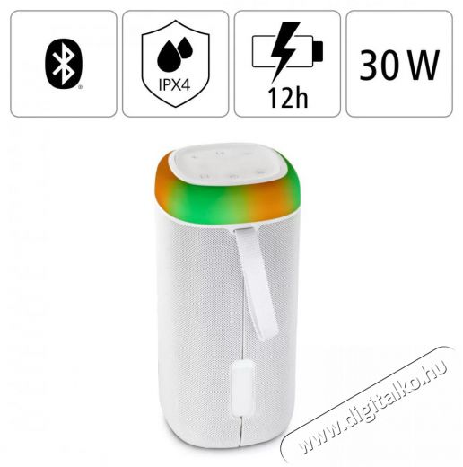 Hama BLUETOOTH HANGSZÓRÓ SHINE 2.0, 30W, RGB LED, FEHÉR (188229) Audio-Video / Hifi / Multimédia - Hordozható, vezeték nélküli / bluetooth hangsugárzó - Hordozható, vezeték nélküli / bluetooth hangsugárzó - 399221