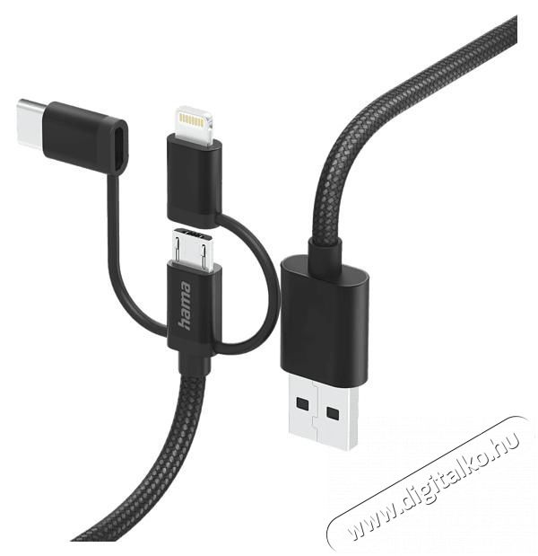 Hama E3 Adatkábel 3IN1 MICRO USB / TYPE-C / LIGHTNING 1,5M (201536) Tv kiegészítők - Kábel / csatlakozó - USB kábel - 399195