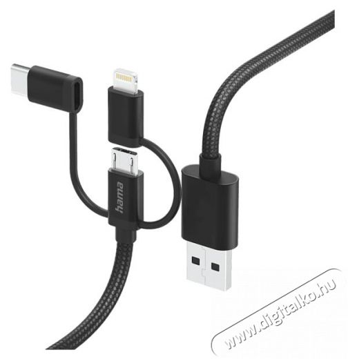 Hama E3 Adatkábel 3IN1 MICRO USB / TYPE-C / LIGHTNING 1,5M (201536) Tv kiegészítők - Kábel / csatlakozó - USB kábel - 399195