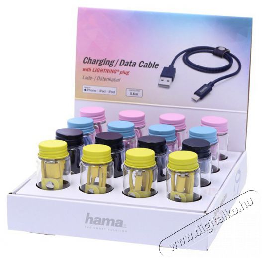 Hama 183212 60cm Lightning > USB-A vegyes színű adatkábel Iroda és számítástechnika - Számítógép tartozék - USB kábel - 410859