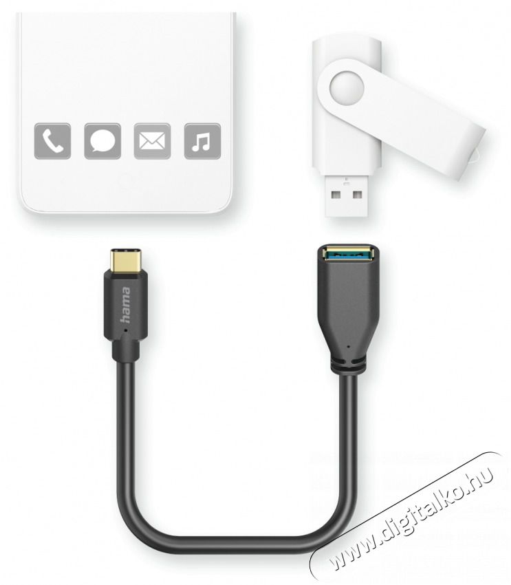 Hama 201605 FIC E3 USB Type-C OTG 0,15 m adapter Háztartás / Otthon / Kültér - Világítás / elektromosság - Hálózati elosztó / hosszabbító / adapter - 456653
