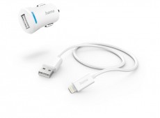 Hama 201610 FIC E3 Lighting- USB adatkábellel fehér autós töltő szett Mobil / Kommunikáció / Smart - Mobiltelefon kiegészítő / tok - Hálózati-, autós töltő - 456654