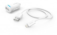 Hama 201610 FIC E3 Lighting- USB adatkábellel fehér autós töltő szett Mobil / Kommunikáció / Smart - Mobiltelefon kiegészítő / tok - Hálózati-, autós töltő - 456654