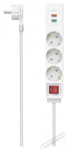 Hama 223185 +USB C+USB A, 18 W, PD/QC 1,4 m fehér 3-as kapcsolós elosztó Iroda és számítástechnika - Notebook kiegészítő - Egyéb notebook kiegészítő - 455516