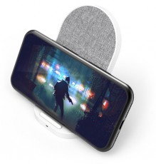 Hama 201686 "QI FABRIC FC-10S" FIC E3 10W vezeték nélküli fehér mobiltelefon töltő Mobil / Kommunikáció / Smart - Mobiltelefon kiegészítő / tok - Hálózati-, autós töltő - 459745