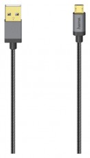 Hama 200500 480 MBPS 0,75 m metál/fekete Micro USB kábel Iroda és számítástechnika - Számítógép tartozék - USB kábel - 466960