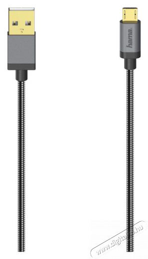 Hama 200500 480 MBPS 0,75 m metál/fekete Micro USB kábel Iroda és számítástechnika - Számítógép tartozék - USB kábel - 466960