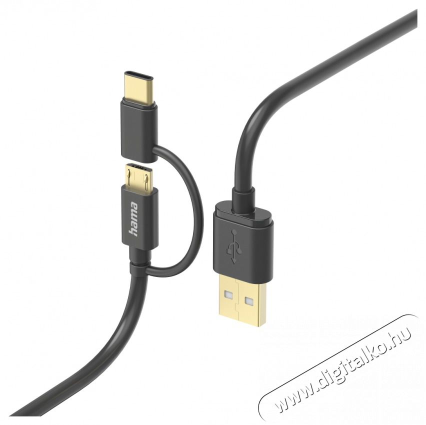 Hama 201533 FIC E3 micro USB/USB Type-C, 2in1, 1m adatkábel Iroda és számítástechnika - Számítógép tartozék - USB kábel - 466964