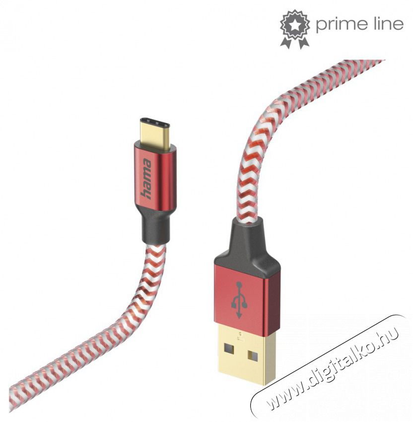 Hama 201559 FIC E3 USB Type-C "Reflective" 1,5m, piros adatkábel Iroda és számítástechnika - Számítógép tartozék - USB kábel - 470231